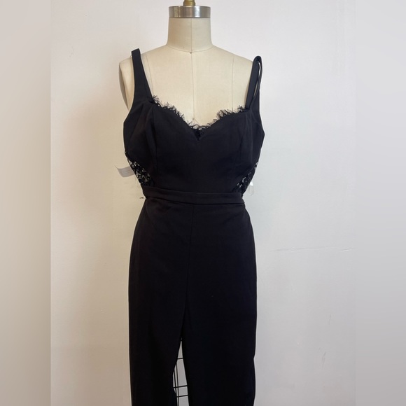 Fame and Partners black Lace Jumpsuit NWT Z23 - Picture 7 of 9